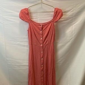 Xhilaration Polka Dot Button Down Midi Dress